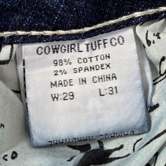 Cowgirl Tuff Womens Distressed Bootcut Jeans W29 L31 W Embroidered Back Pockets - Picture 8 of 9